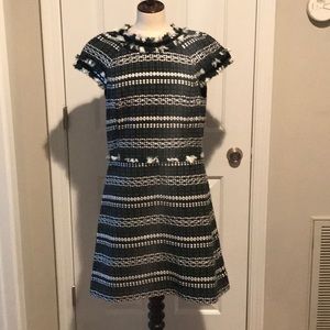 Tory Burch Sequin Trim Norfolk Tweed Dress